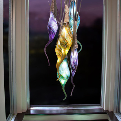"Rain" Hand Blown Glass Chandelier - Sculpted Lighting Installation